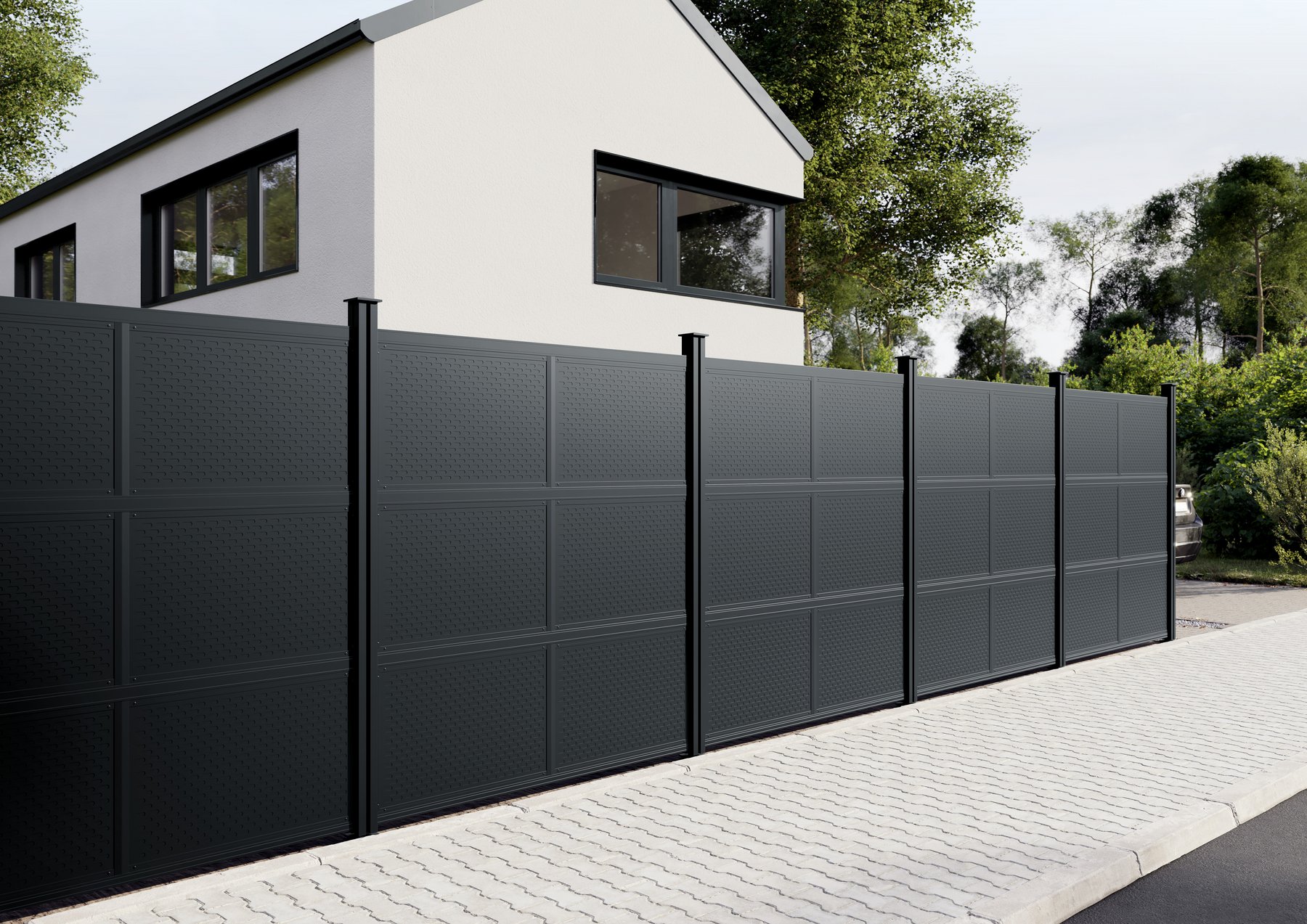 [Translate to French:] Alu-Fence Forsdal - Anthrazit 