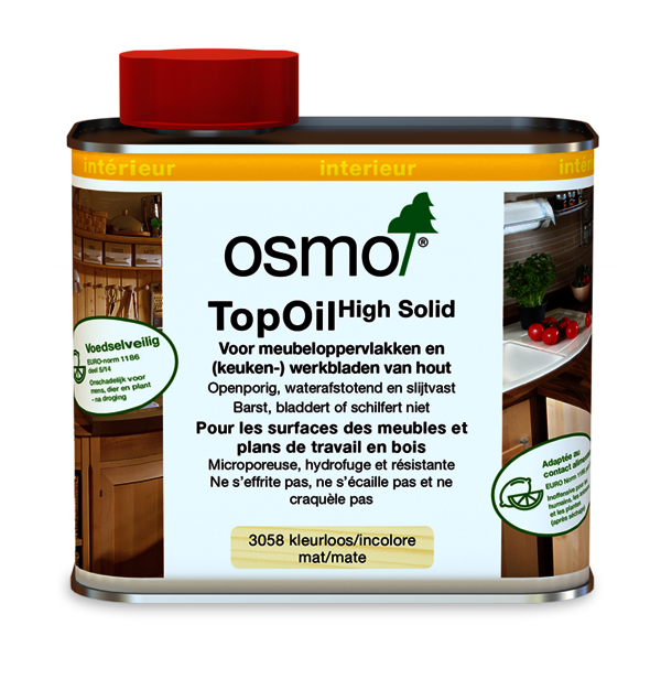 TopOil d'Osmo pour les surfaces en bois avec une finition naturelle qui convient aux aliments.